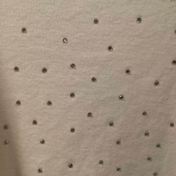 Set of 2  Boston Proper peach and white rhinestone detail tops - Picture 2 of 3